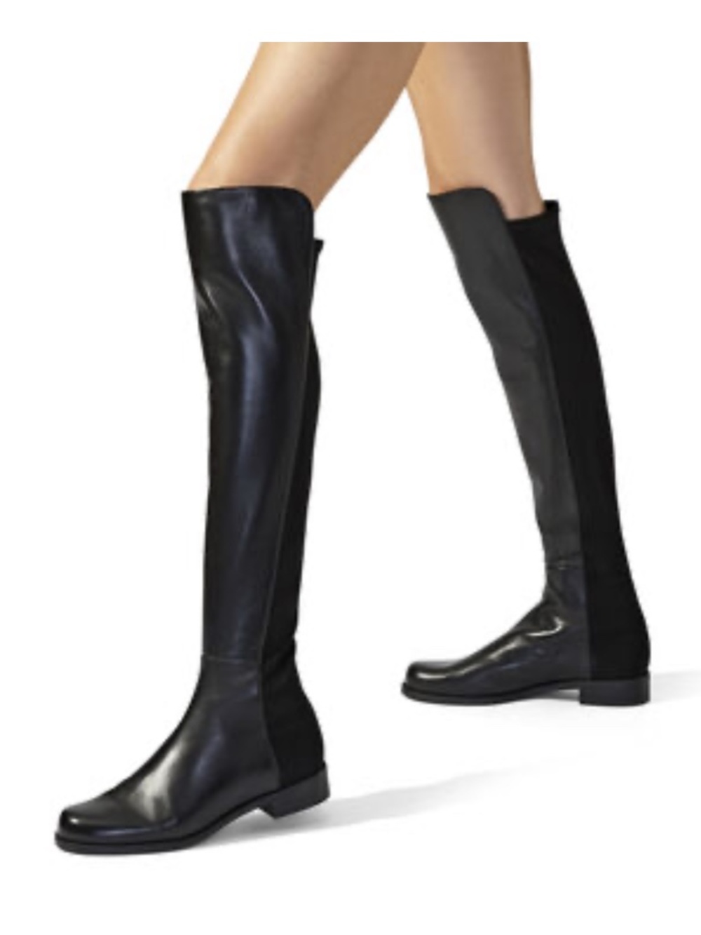 STUART WEITZMAN 5050 GENUINE BLACK NAPA LEATHER OVER THE KNEE BOOTS